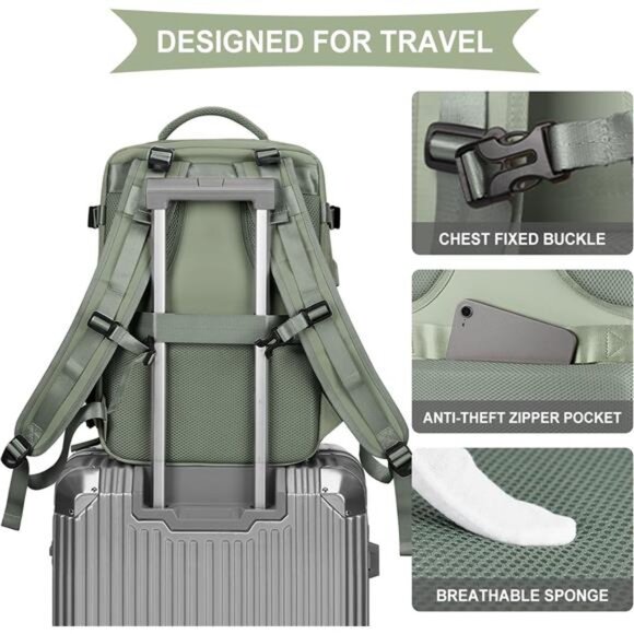 Large Travel Backpack For Women Men,Carry On Backpack,Hiking Backpack Waterproof - Picture 6 of 8